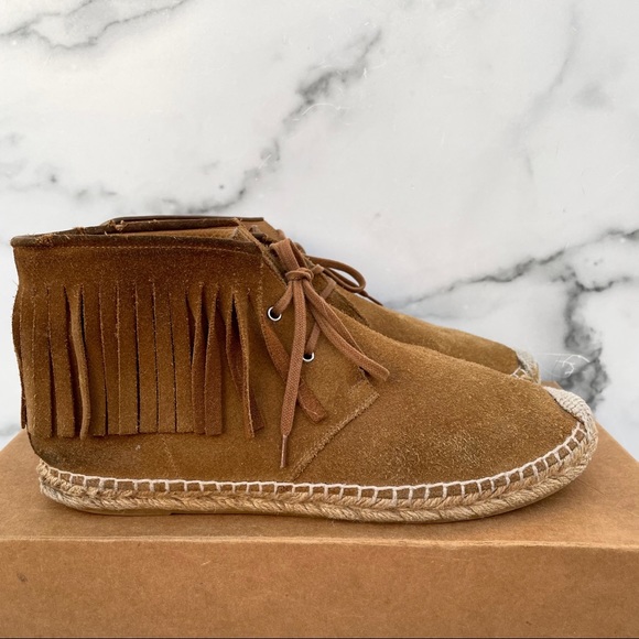 Saint Laurent Tan Suede Fringe Espadrille desert boot booties size IT 40 US 10 - Picture 8 of 16